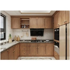 Сучасні кухонні шафи з дерев’яного зерна